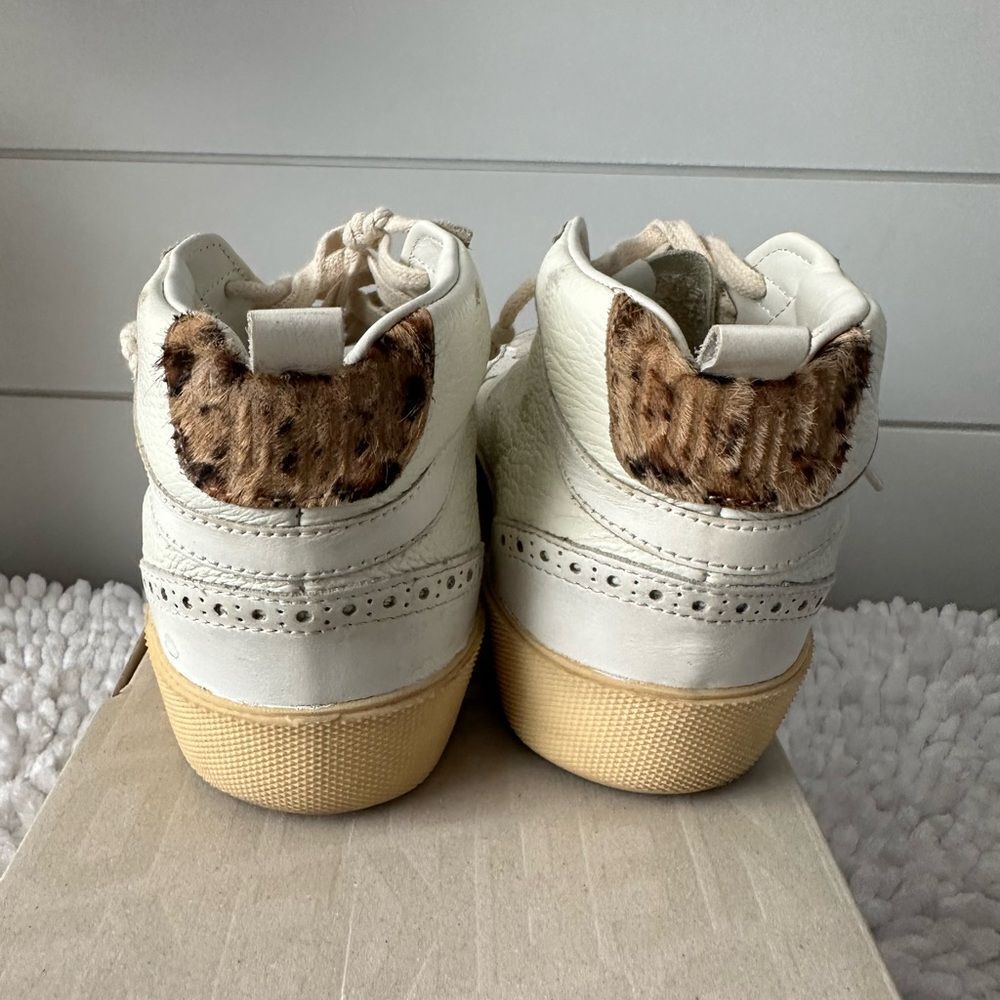 Golden Goose Mid Star Off White Sneakers Leopard Fur Heel - Picture 3 of 14